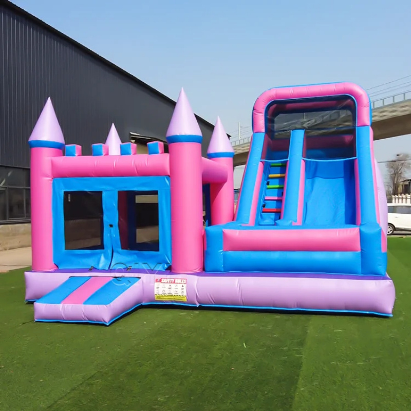 Kids Outdoor House - Commerciële springkasteel kleurrijk luxe commercieel opblaasbaar