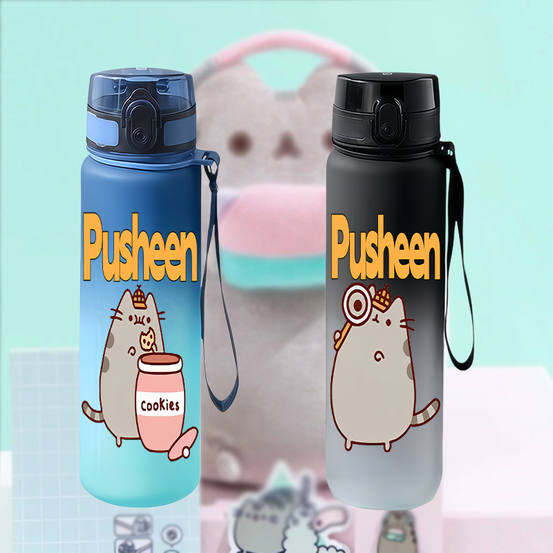 Kids Outdoor Kitchen - 650MLPusheen Cat Waterfles Flip-deksel Draagbare lekvrije