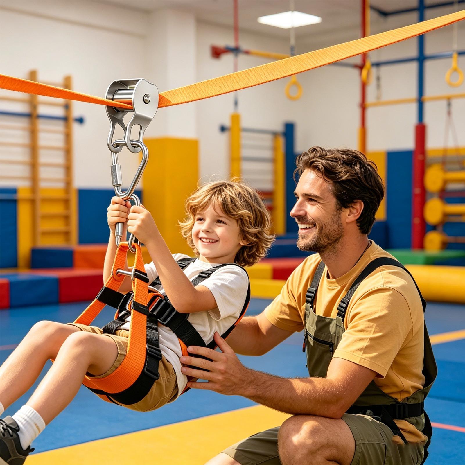 Kids Outdoor Zipline - Zipline voor kinderen, evenwichtsspeelgoed, buitenspeelset, slacklines