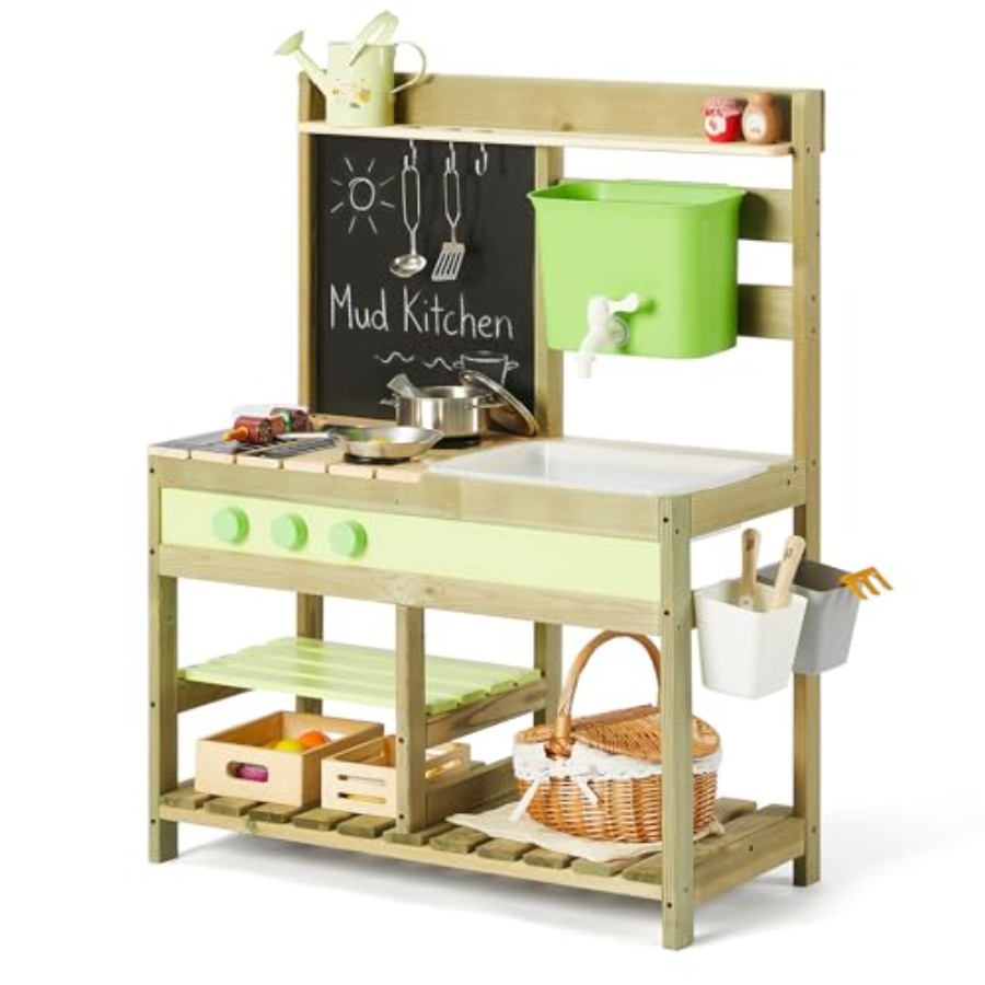 Kids Outdoor Sink - Buitenkookkeuken voor kinderen: houten speelset met