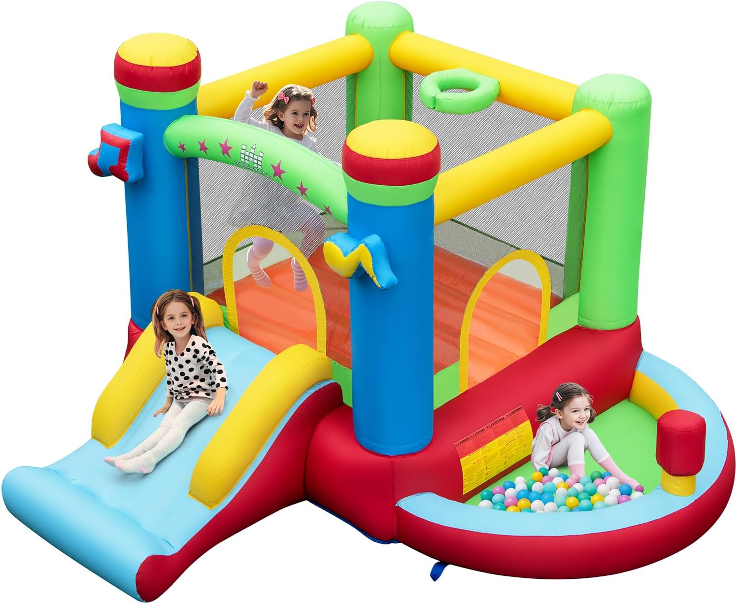 Kids Outdoor House - Opblaasbare springkasteel met ballenbak, springkasteel voor