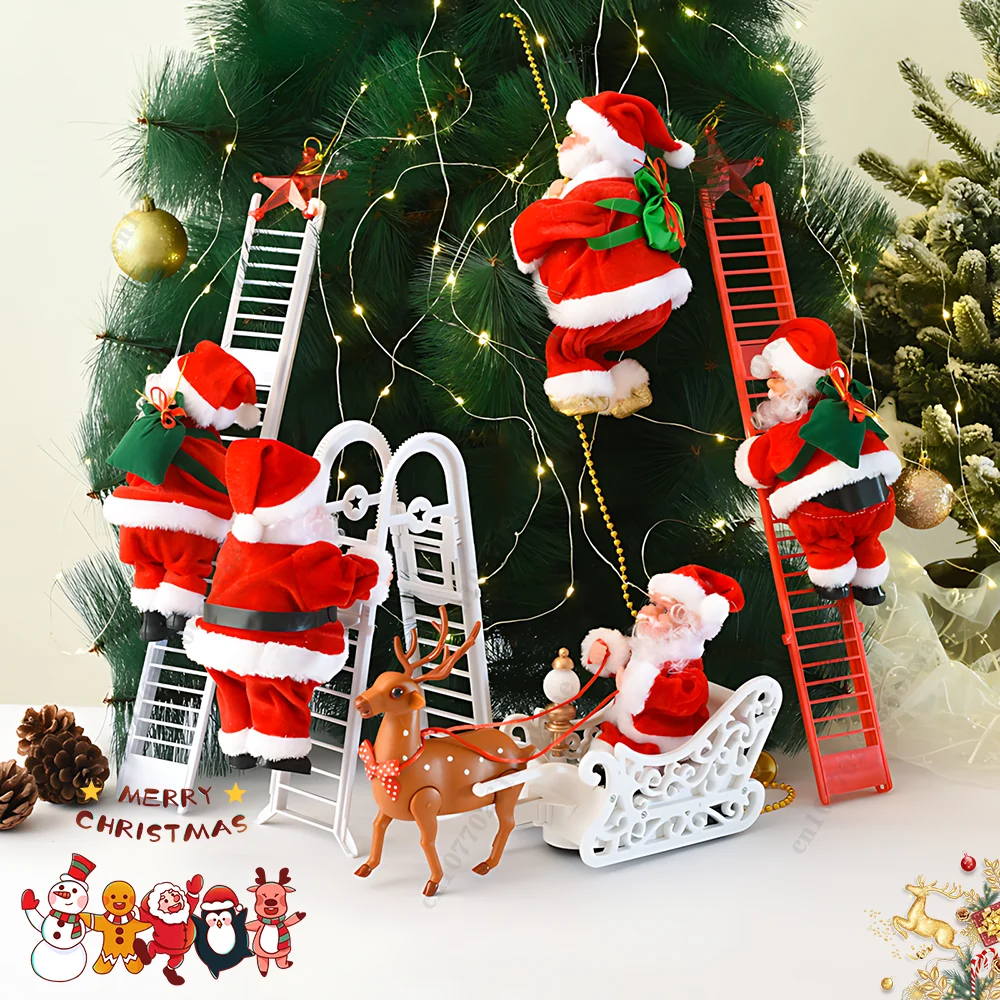 Kids Outdoor Ladder - Elektrische ladder klimmen kerstman kerstversiering kralen