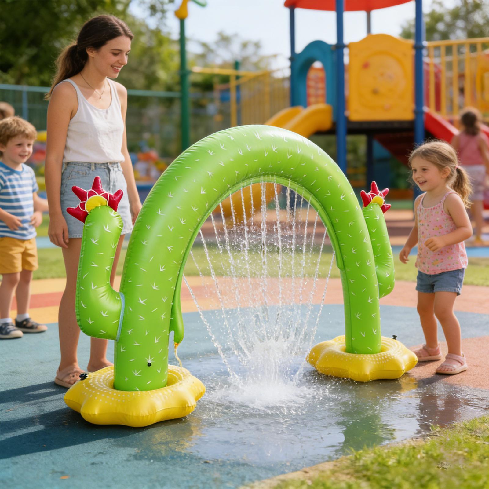 Kids Outdoor Tunnel - Opblaasbare cactus-sproeier voor kinderen, buitenspeelgoed, sproeitunnel,
