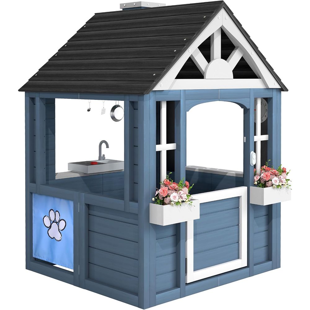 Kids Outdoor Sink - Jevol Kids Buitenspeelhuis, CeWooden Speelhuis met