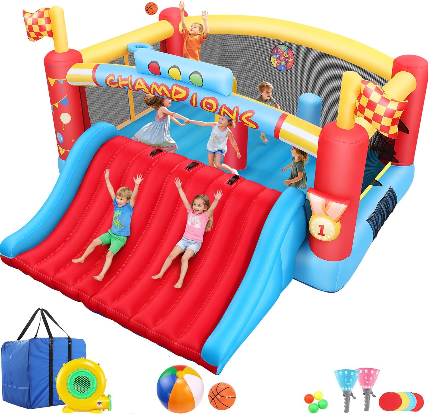 Kids Outdoor House - Grote opblaasbare springkasteel voor grote kinderen,