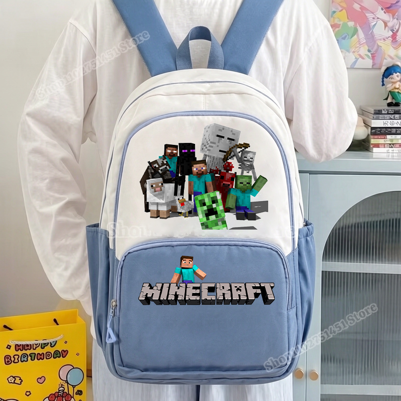 Kids Outdoor Backpack - 2 stuks Miner Crafts Schooltas met