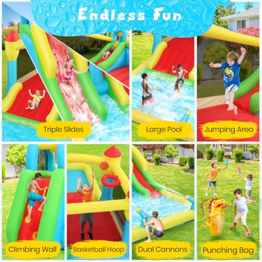 Opblaasbare water springkastee - Kids Outdoor House recensie en prijs