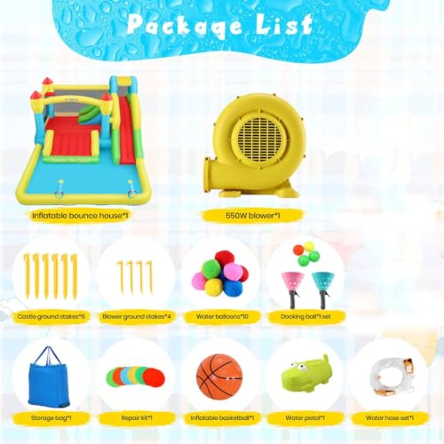 Opblaasbare water springkastee - Kids Outdoor House recensie en prijs