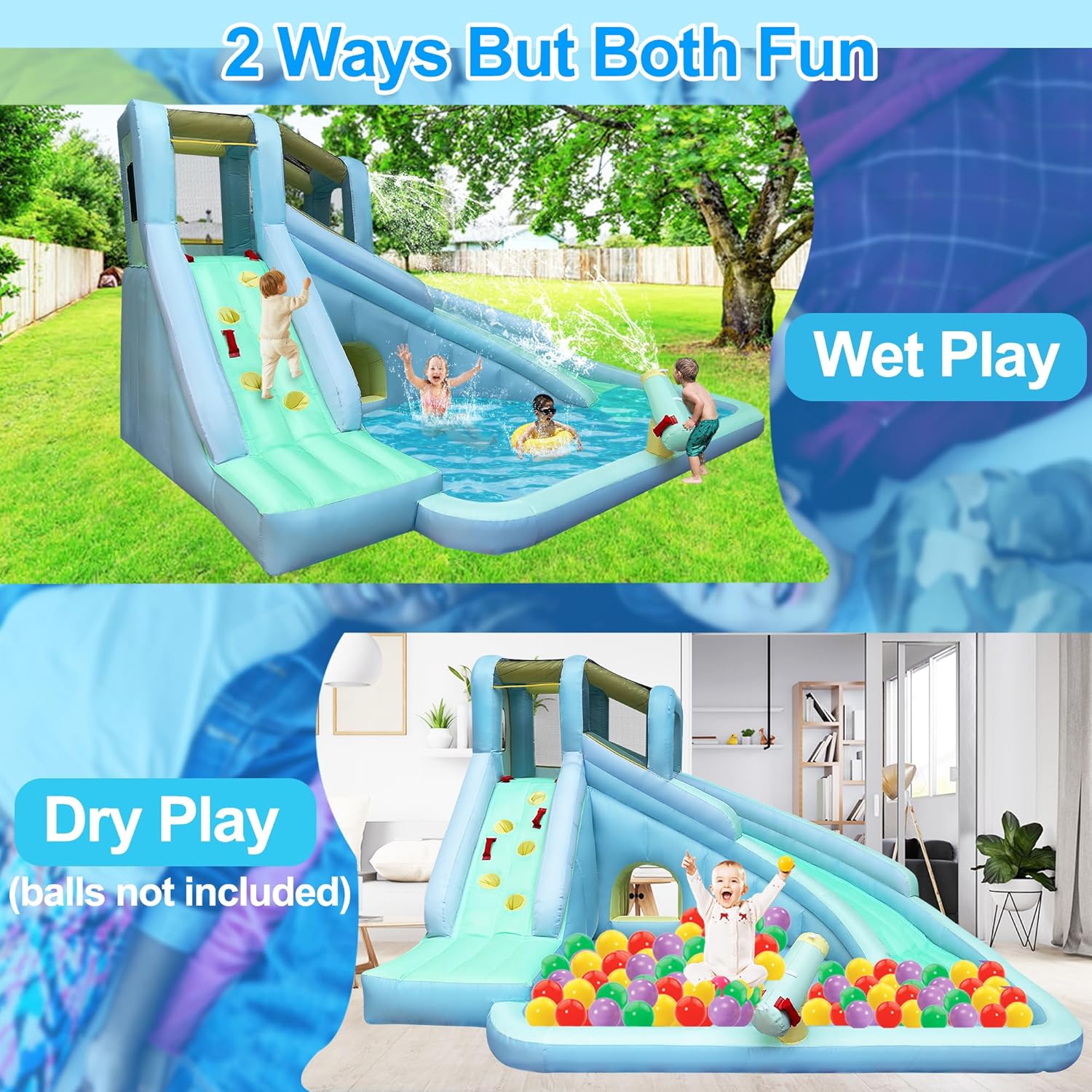 6-in-1 Opblaasbaar Kinderen Sp - Kids Outdoor House With Slide recensie en prijs