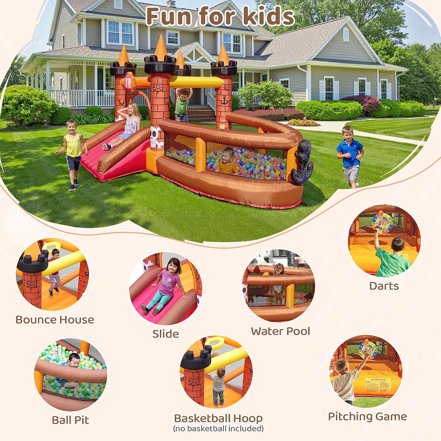 Opblaasbare springkasteel voor - Kids Outdoor House recensie en prijs