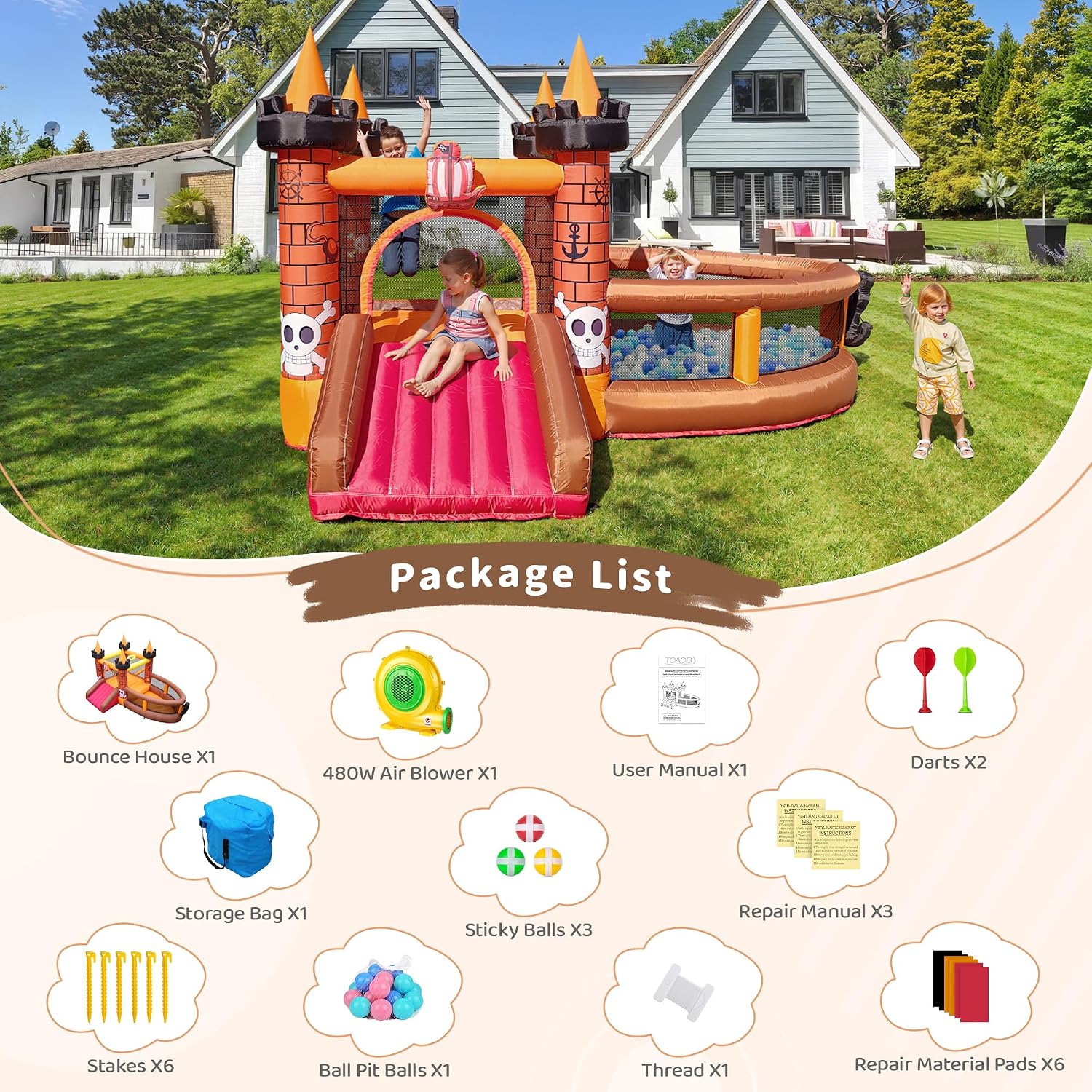 Opblaasbare springkasteel voor - Kids Outdoor House recensie en prijs