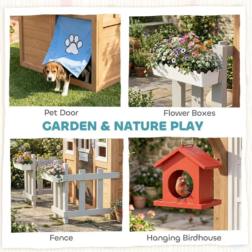 Qaba Buitenspeelhuis met deur  - Kids Outdoor Kitchen recensie en prijs