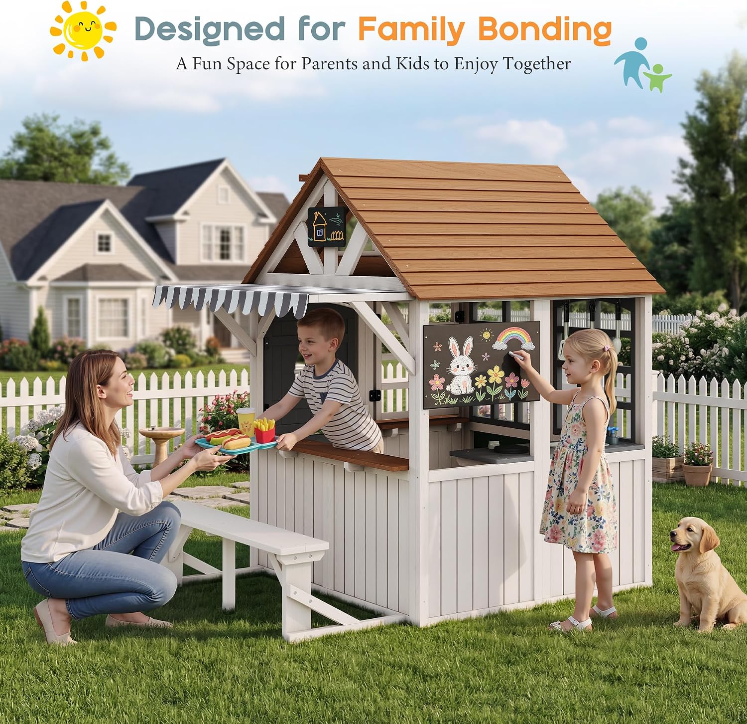 Duurzaam buiten speelhuisje va - Kids Outdoor Chalkboard recensie en prijs