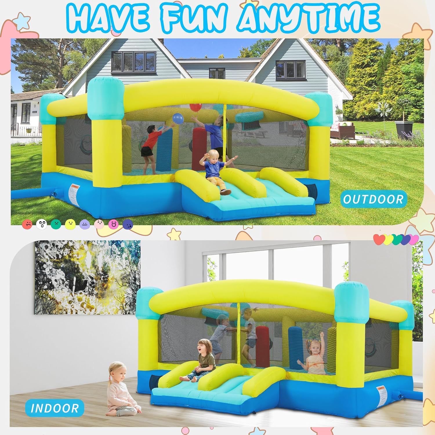 Grote springkasteel, 15 x 14,8 - Kids Outdoor House recensie en prijs