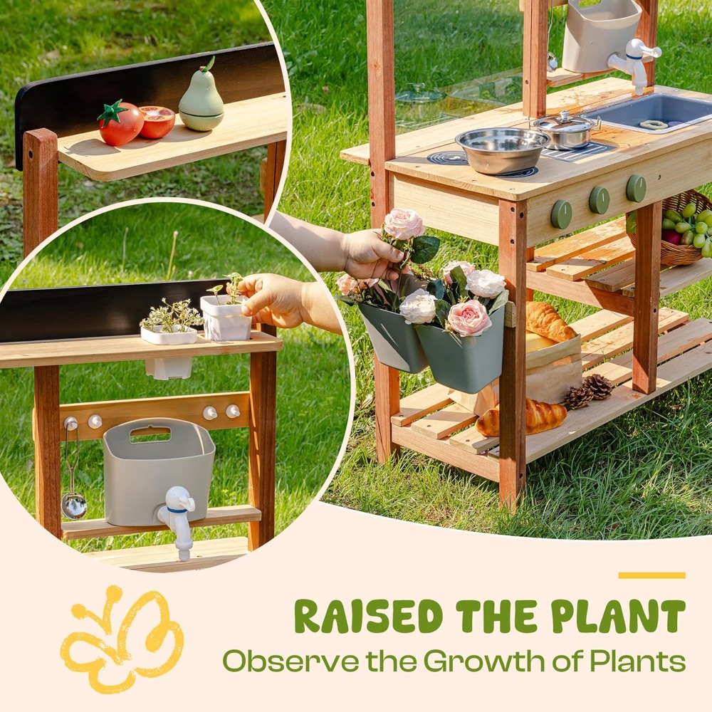 Amerikaanse houten modderkeuke - Kids Outdoor Sink recensie en prijs