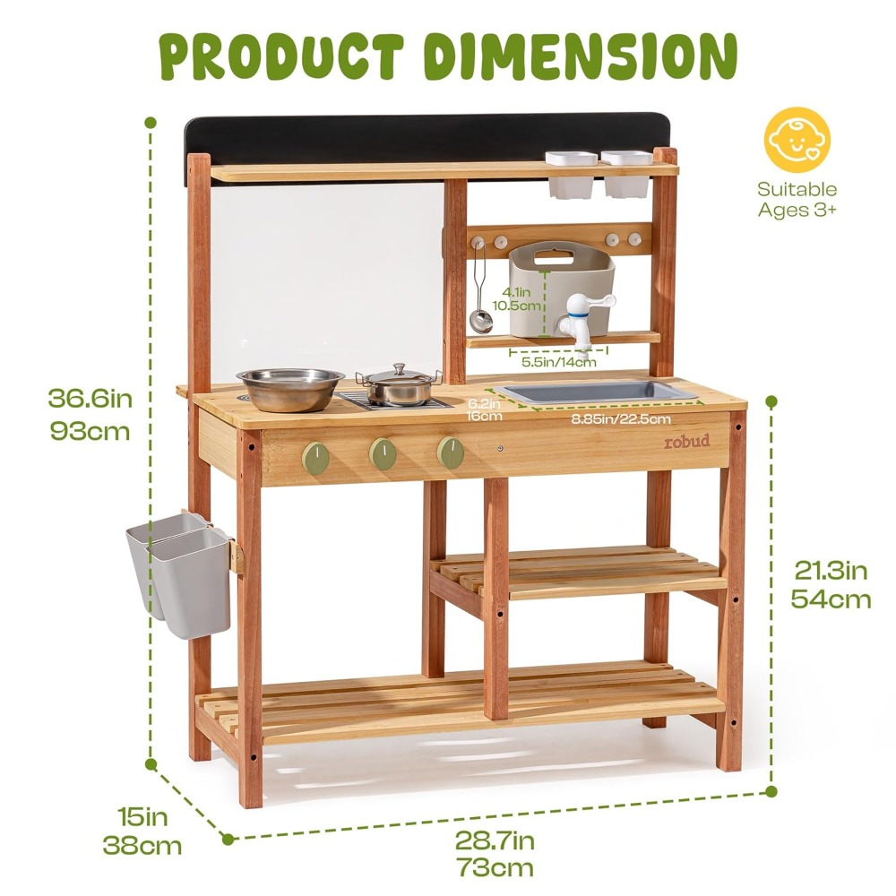 Amerikaanse houten modderkeuke - Kids Outdoor Sink recensie en prijs
