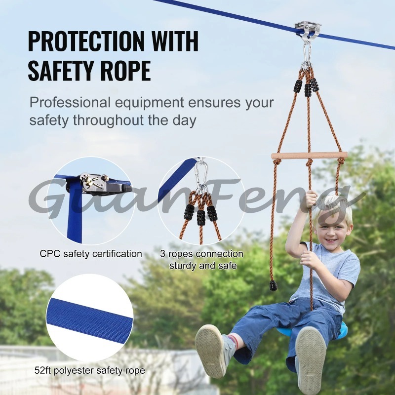 52 ft zipline-set voor volwass - Kids Outdoor Zipline recensie en prijs
