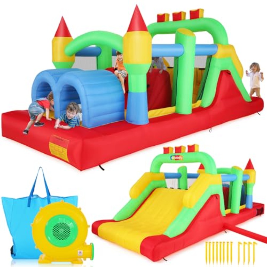 Opblaasbaar hindernissenparcou - Kids Outdoor House recensie en prijs