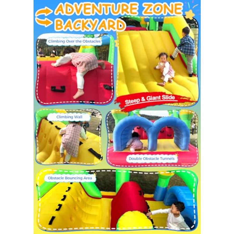 Opblaasbaar hindernissenparcou - Kids Outdoor House recensie en prijs
