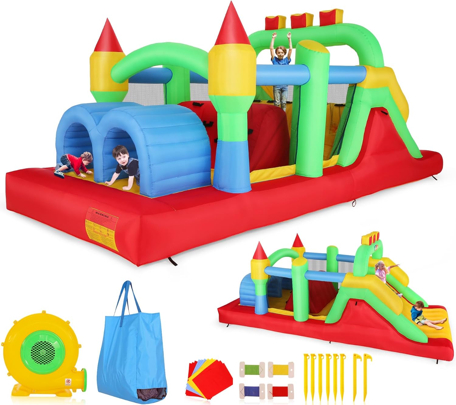 KF Opblaasbaar Obstakelparcour - Kids Outdoor Tunnel recensie en prijs