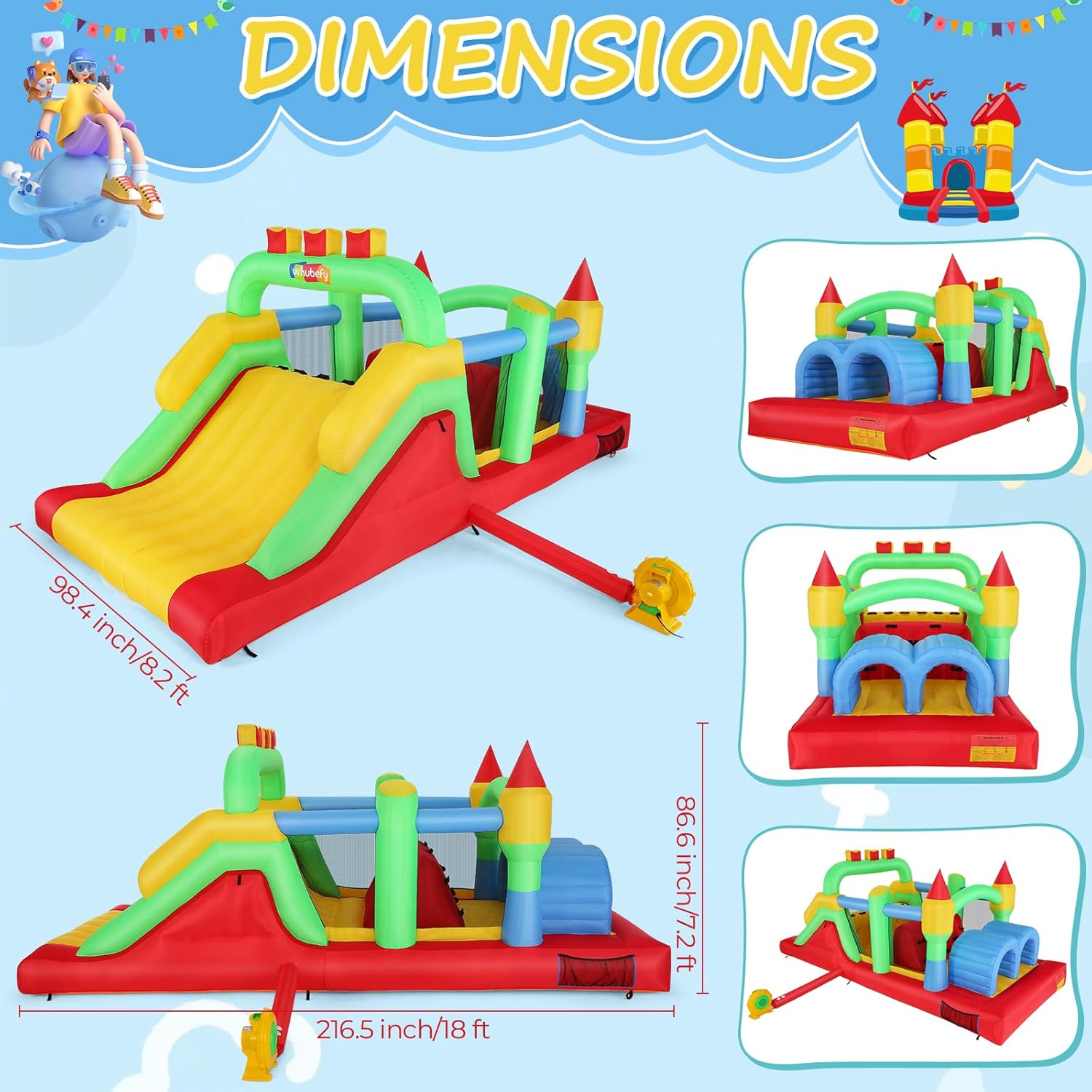 KF Opblaasbaar Obstakelparcour - Kids Outdoor Tunnel recensie en prijs