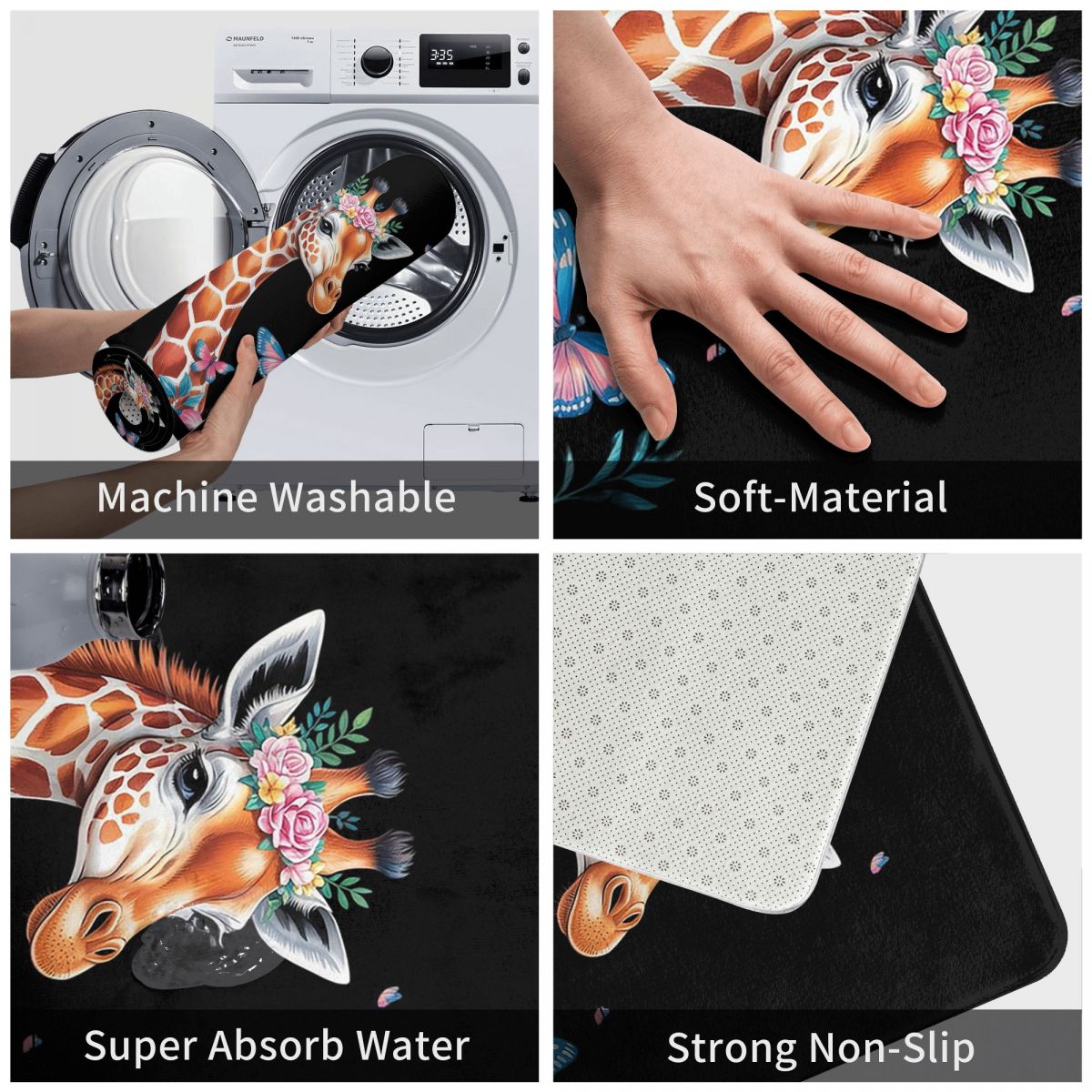 Schattige giraffe met bloemen  - Kids Outdoor Floor Cushions recensie en prijs