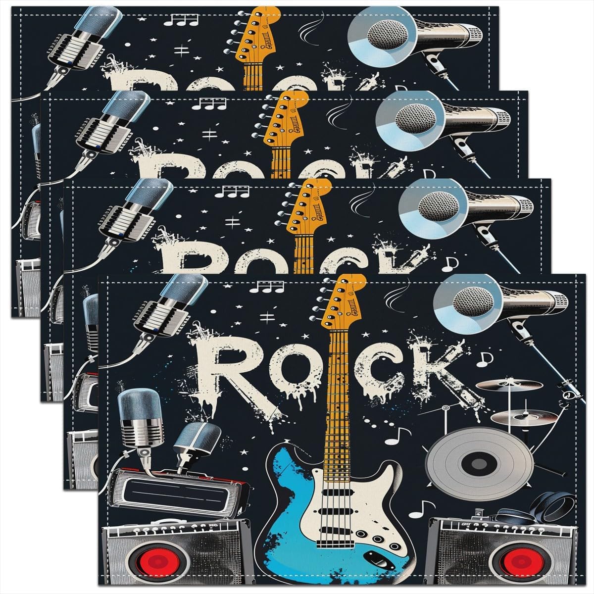 Rockmuziek Placemats Set van 4 - Kids Outdoor Kitchen recensie en prijs