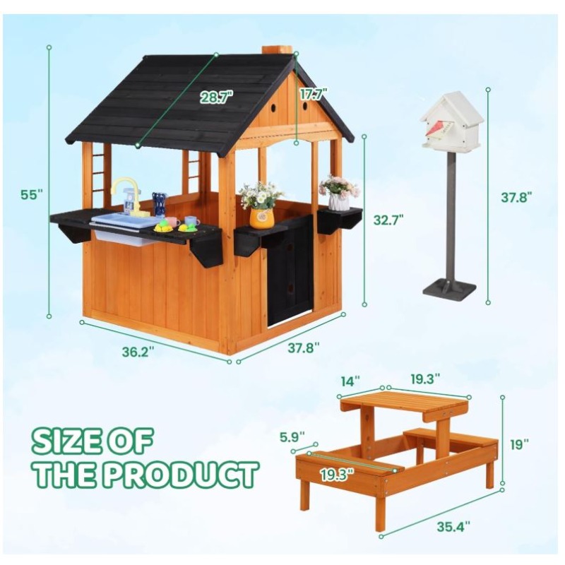 Houten speelhuisje voor kinder - Kids Outdoor Sink recensie en prijs