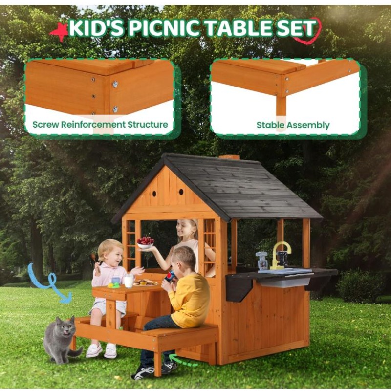Houten speelhuisje voor kinder - Kids Outdoor Sink recensie en prijs
