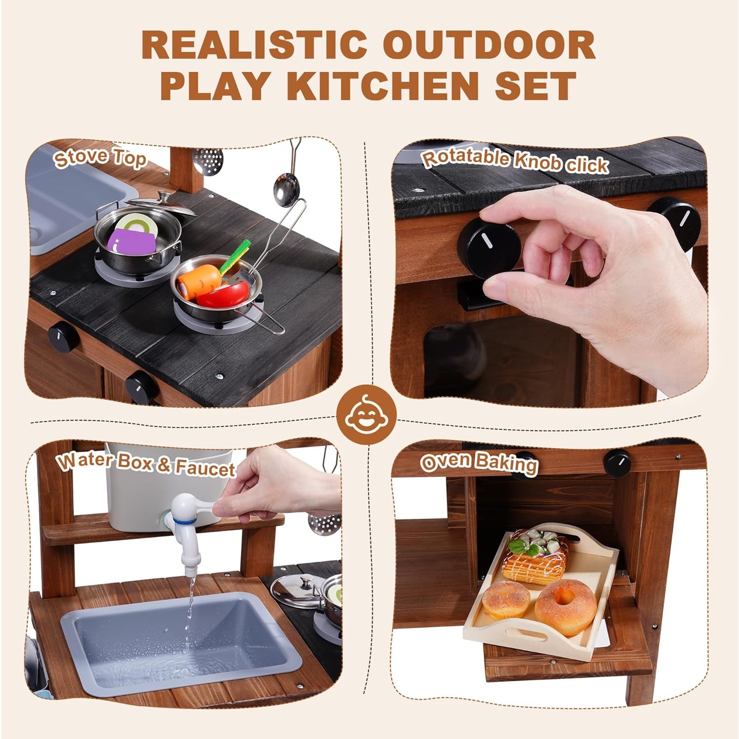 Buitenkookset van hout met wie - Kids Outdoor Sink recensie en prijs