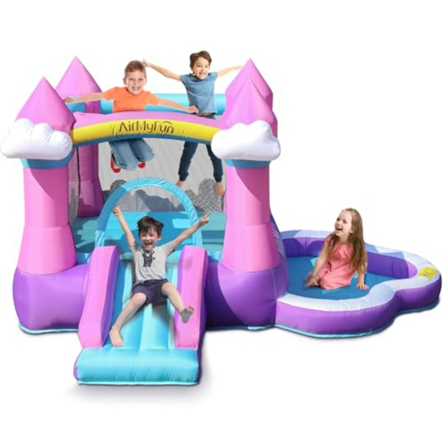 Roze opblaasbare springkasteel - Kids Outdoor House recensie en prijs