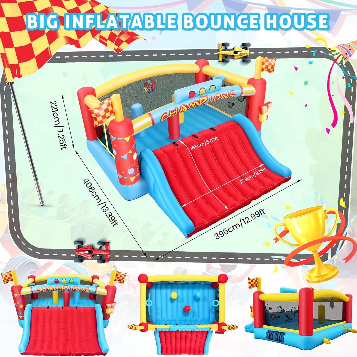 Grote opblaasbare springkastee - Kids Outdoor House recensie en prijs