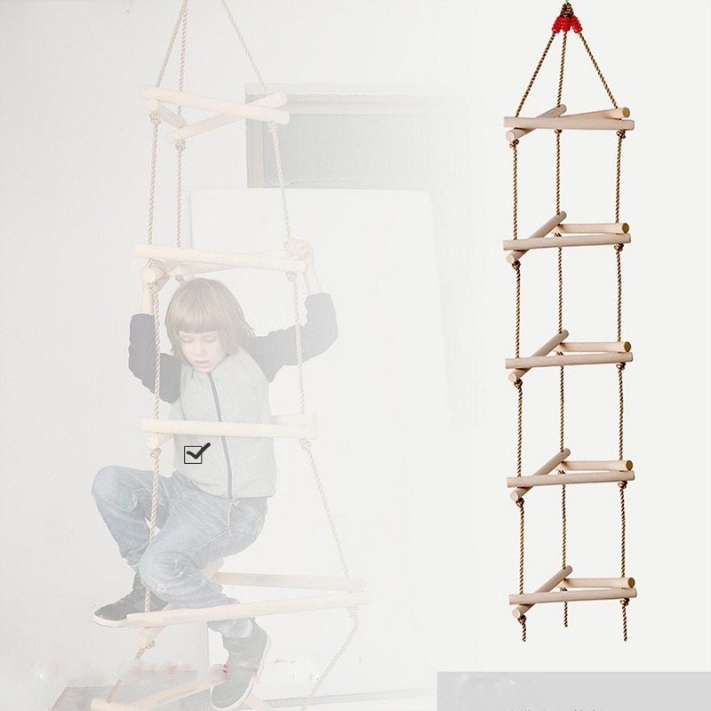 5-traps houten driehoekige kli - Kids Outdoor Ladder recensie en prijs